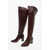 Stuart Weitzman Squared Heel Raylene Over The Knee Leather Boots 7Cm Burgundy