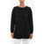 Woolrich Fleeced Cotton Crew-Neck Sweatshirt With Side Slits Black