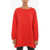 Woolrich Solid Color Crew-Neck Sweatshirt With Side Slit Red