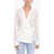 AMIRI Silk Blend Wrap Shirt With Lurex Motif White