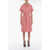 Moschino Boutique Wool Blend Short-Sleeved Dress With Self-Tie Detail Pink