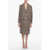 Ermanno Scervino Unlined Wool Blend Coat With Animal Motif Brown