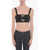 Self-Portrait Tech-Crepe Cropped Top With Bow Details Black