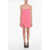 THE ATTICO Fujiko Dress With Crystals Application And Side Slit Pink