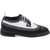 Thom Browne Longwing Brogue Loafers In Trompe L'oeil Knit BLACK WHITE
