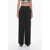 Palm Angels Wide Leg Trousers With Allover Monogram Black