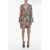 Off-White Multicolored Draped Dress With Abstract Print Multicolor