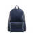 Orciani Leather backpack with metal logo patch Blue