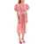 ROTATE Birger Christensen Jacquard Dress With Puffy Sleeves FUCHSIA PINK COMB