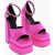 Versace Satin Platform Sandals With Charm Strap 16Cm Pink