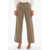 Palm Angels Pleated Wool Houndstooth Pants Beige
