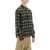 DSQUARED2 Check Flannel Shirt With Rubberized Logo GREEN BROWN