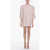 THE MANNEI Sequined Coria T-Shirt Dress With Padded Shoulders Pink