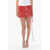 THE MANNEI Sequined Melilla Miniskirt With Side Laces Red