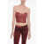 THE MANNEI Soft-Leather Oviedo Bustier Top With Sweetheart Neckline Red