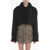 THE MANNEI Cropped Mahis Shearling Coat With Perforated Suede Details Black