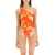 LOUISA BALLOU Plunge One-Piece Swimsuit ORCHID FLAME