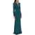 ROLAND MOURET Maxi Dress With Plunging Neckline DARK GREEN