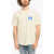 SPORTY & RICH Contrasting Logo Solid Color T-Shirt Beige