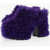 HAUS OF HONEY Chunky Sole Shearling Mules Heel 13 Cm Violet