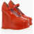 HAUS OF HONEY Patent Leather Mary Janes Wedge 14 Cm Red