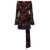 Magda Butrym Black Flared Mini-Dress With Floral Print All-Over In Viscose Woman MULTICOLOR