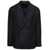 Tagliatore Grey 'Montecarlo' Double-breasted Jacket with Floral Detail in Wool Blend Man Grey