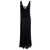 CHRISTOPHER ESBER Long Black Relaxed Dress With Draped Neckline In Silk Woman BLACK