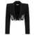 AREA Area Blazer 'Embroidered Butterfly Cropped' Black