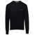 Vivienne Westwood Black Crewneck Sweater with Embroidered Logo in Wool Blend Man BLACK