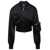Blumarine Black Cropped Jacket with Macro Patch Pockets in Satin Woman Black