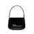 Blumarine Black Patent Finish Mini Bag with Rhinestone-Embellished Logo in Calf Leather Woman BLACK
