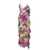 MSGM Long Dress with Frills Embellishment and Floreal Print in Viscose Woman Multicolor