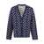 Balenciaga Balenciaga Allover Logo Cotton Cardigan BLUE