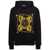 Versace Jeans Couture Hoodie With Baroque Logo Print In Black Cotton Woman Black