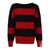 RIGHT FOR RIGHT FOR Wool striped crewneck jumper RED