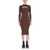 ANDREADAMO ANDREĀDAMO DRESS WITH CUT OUT DETAIL BROWN