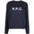 A.P.C. 'Elisa' Blue Crewneck Sweatshirt With Contrasting Logo Print In Cotton Woman BLUE