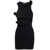 COPERNI Black Asymmetric Flower Knit Minidress With Cut-Out N Viscosa Stretch Woman Black