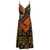 MARINE SERRE Midi Multicolor Dress with Double Straps and Ornament Jewelry Print in Silk Woman MULTICOLOR