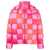 ERL ERL UNISEX GRADIENT CHECKER HOODED PUFFER COAT WOVEN CLOTHING 1 PINK