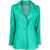 ERL ERL WOMENS LAPEL JACKET LEATHER CLOTHING 1 EMERALD