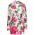 Dolce & Gabbana Multicolor Double-Breasted Jacket with All-Over Garofani Print in Polyester Blend Woman MULTICOLOR
