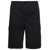 Kenzo Black Cargo Shorts With Logo Patch In Cotton Man Black