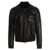 Dolce & Gabbana Black Jacket With Metal Logo Patch On The Chest In Leather Man Black