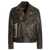 Golden Goose Golden Goose Distressed Leather Biker Jacket Black