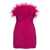 RETROFÊTE Pink Sequin Emebllished Mini-Dress with Feathers in Viscose Woman FUXIA