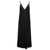 Jil Sander Black Calf Lenght V-Neck Slip Dress, with Full Skirt and Diagonal Cut, in Viscose Woman BLACK