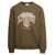 MAISON KITSUNÉ Crewneck Sweatshirt With Front Logo Print In Brown Cotton Man GREEN