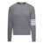 Thom Browne Cable-Knit Jumper with Signature 4 Bar Detailing in Grey Cotton Man GREY